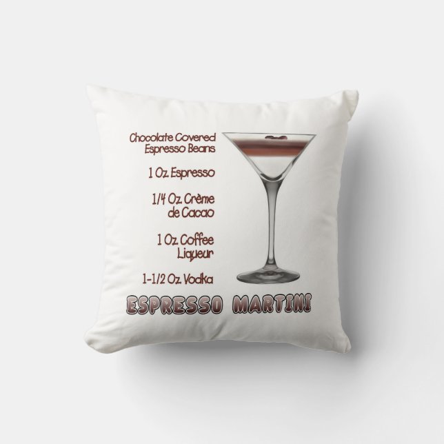 Espresso Martini Cocktail Recipe Art Kudde (Framsida)