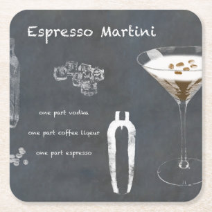 Espresso Martini Cocktail Underlägg Papper Kvadrat