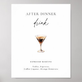 Espresso Martini efter middagsransonen Poster