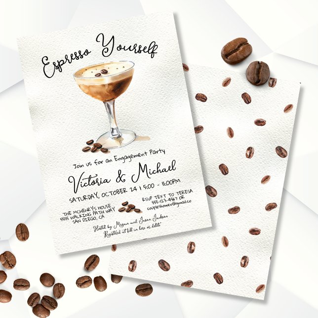 Espresso Martini Förlovningsfest Inbjudningar (Skapare uppladdad)