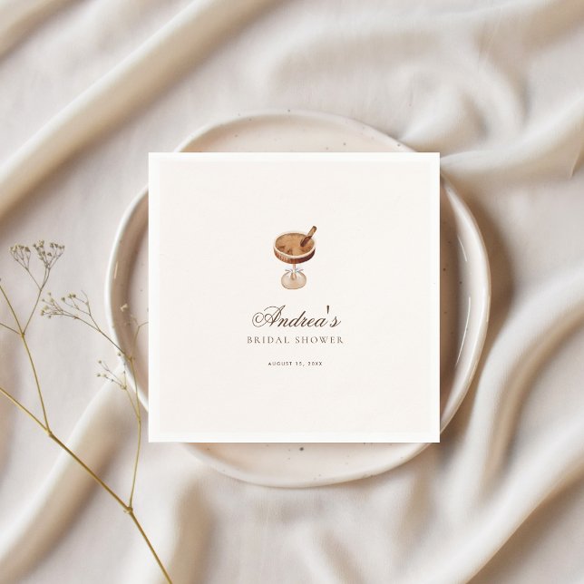 Espresso Martini Kofftema Bröllopsfest Pappersservett (Skapare uppladdad)