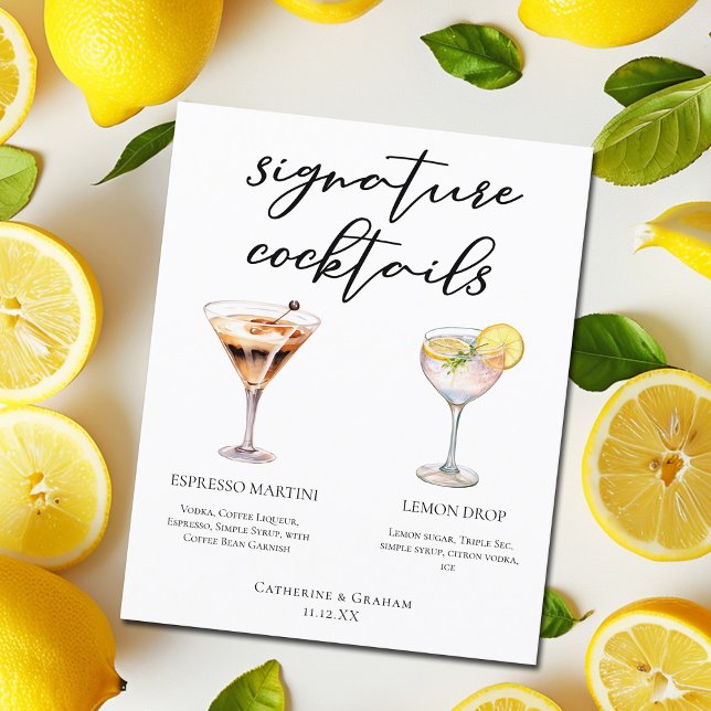 Espresso Martini Lemon Drop Cocktails Menu (Skapare uppladdad)
