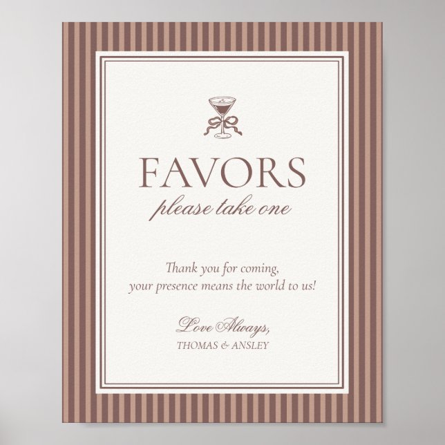 Espresso Martini Love Brewing Wedding Favors Sign Poster (Framsidan)