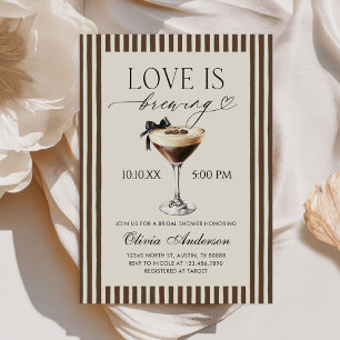 Espresso Martini Love Is Brewing Bröllopsdusch Inbjudningar
