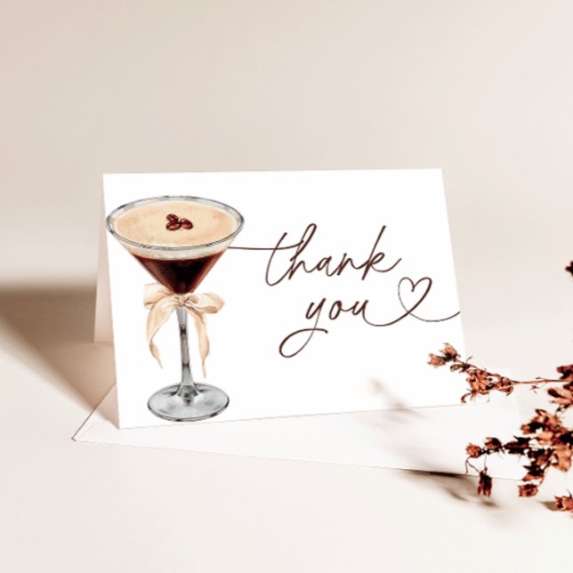 Espresso Martini Love Is Brewing Bröllopsdusch  Tack Kort (Skapare uppladdad)