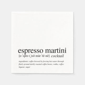 Espresso Martini Modern Black Typography Nap Pappersservett