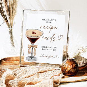 Espresso Martini Möhippa Recept Cards Sign, Recept Poster