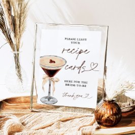 Espresso Martini Möhippa Recept Cards Sign, Recept Poster
