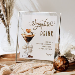 Espresso Martini Namnteckning Cocktail Poster