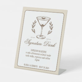 Espresso Martini Namnteckning Drink Menu Bröllop