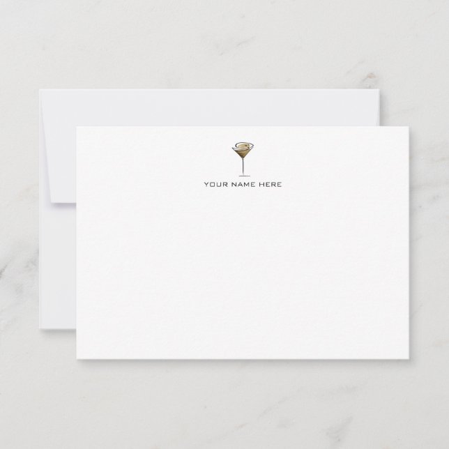 Espresso Martini Notecard Tack Kort (Framsida)