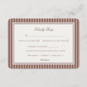 Espresso Martini Old Money Randiga RSVP med ränder Tilläggskort