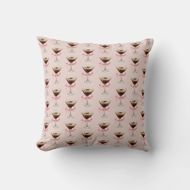 Espresso Martini Pattern Pink Kudde (Framsida)