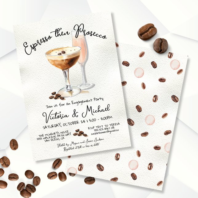 Espresso Martini Prosecco Förlovningsfest Inbjudningar (Skapare uppladdad)