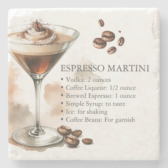 Espresso Martini-recept Stenunderlägg (Framsidan)