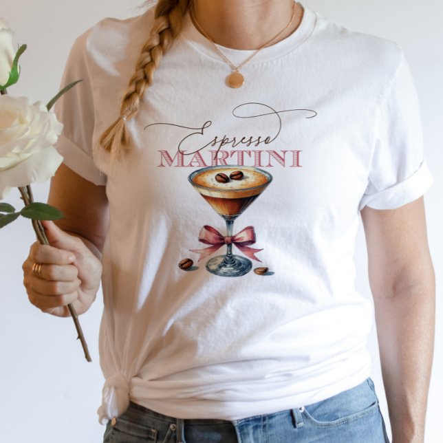 Espresso Martini Rosa Bow T Shirt (Espresso Martini Pink Bow Tri-Blend Shirt)