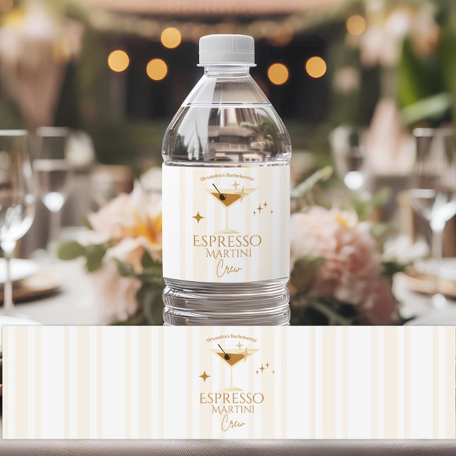 Espresso Martini Sällskapsdamfest Vattenflaskor Etikett (Skapare uppladdad)