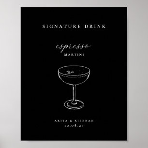 Espresso Martini Signaturdryck Bröllopsbar Poster