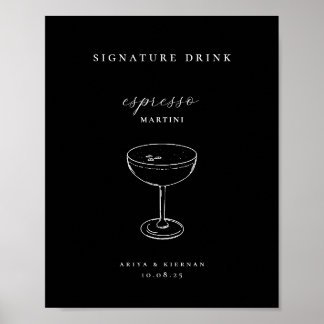 Espresso Martini Signature Drink Wedding Bar Poster