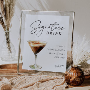 Espresso Martini Signera Namnteckning Drink Poster