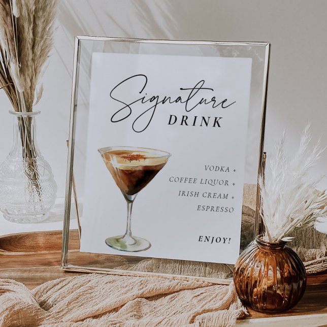 Espresso Martini Signera Namnteckning Drink Poster (Skapare uppladdad)