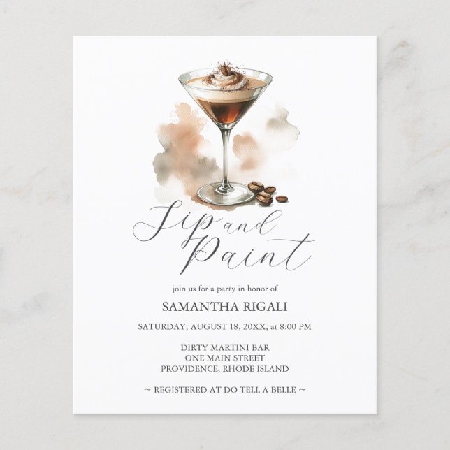 Espresso Martini Sip & Paint Flyer (Framsidan)