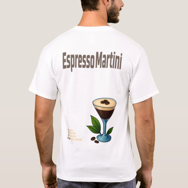 Espresso Martini T-Shirt – Bold Coffee Cocktail (Baksida)