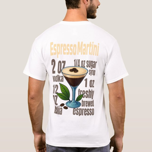 Espresso Martini T-Shirt – Bold Coffee Cocktail (Baksida)