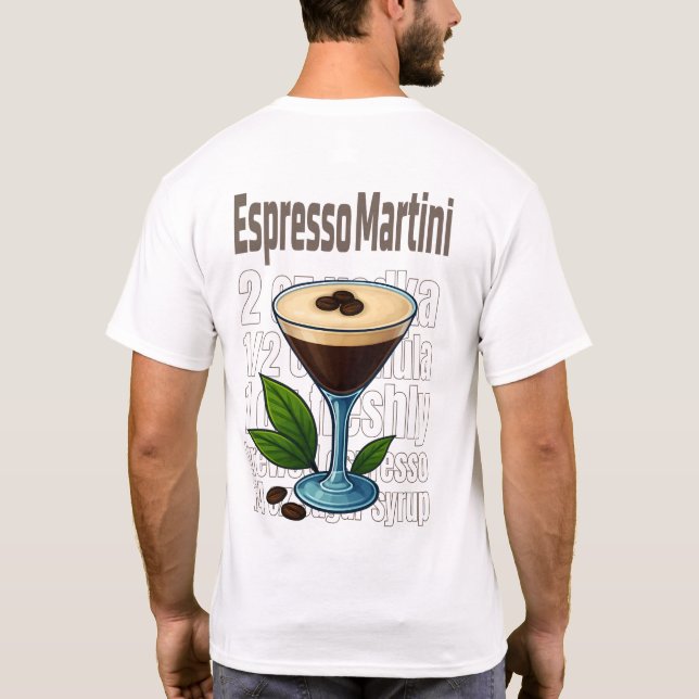 Espresso Martini T-Shirt – Bold Coffee Cocktail (Baksida)