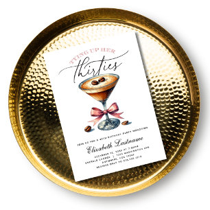 Espresso Martini Tckar upp hennes 30-årsjubileum Inbjudningar