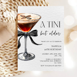 Espresso Martini Tini Bit Older Birthday Party Inbjudningar