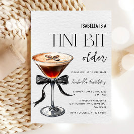Espresso Martini Tini Bit Older Birthday Party  Inbjudningar