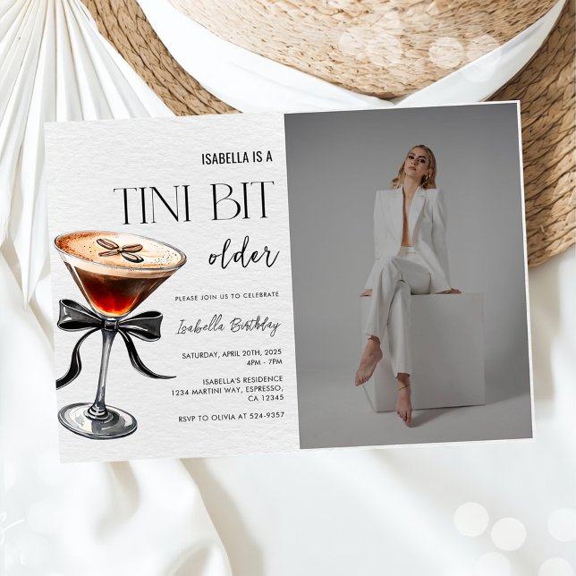 Espresso Martini Tini Bit Older Birthday Photo Inbjudningar (Skapare uppladdad)