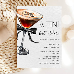 Espresso Martini Tini Bit Older Födelsedagsfest Inbjudningar