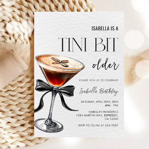 Espresso Martini Tini Bit Older Födelsedagsfest Inbjudningar