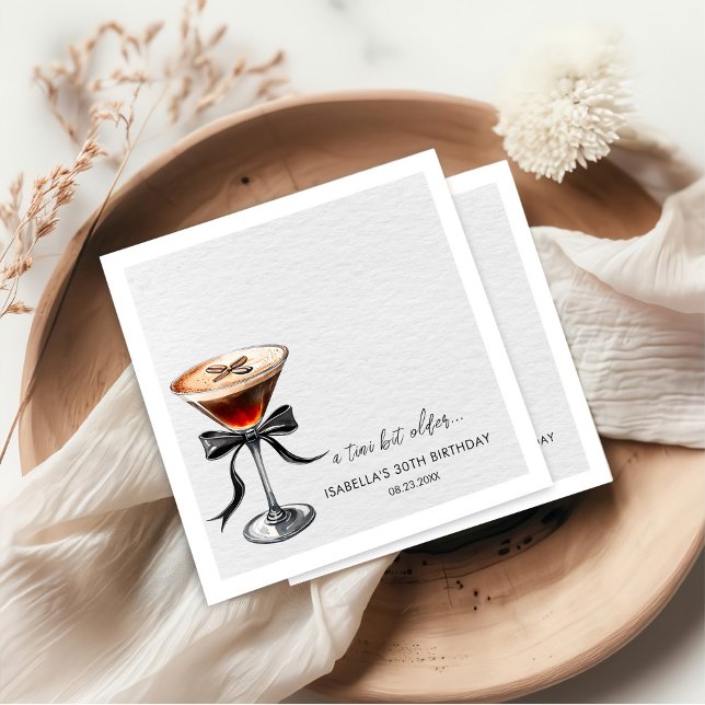 Espresso Martini Tini lite äldre födelsedagsfest Pappersservett (Skapare uppladdad)