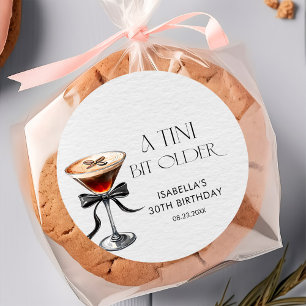 Espresso Martini Tini lite äldre födelsedagsfest Runt Klistermärke