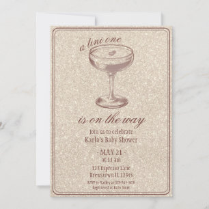 Espresso Martini Tini One Baby Shower Inbjudningar
