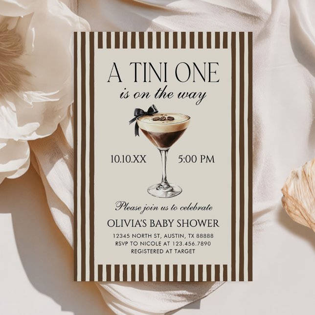 Espresso Martini Tini One Baby Shower Inbjudningar (Skapare uppladdad)