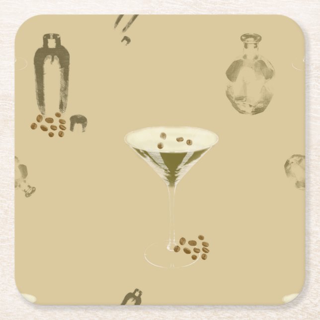 Espresso Martini Underlägg Papper Kvadrat (Framsidan)