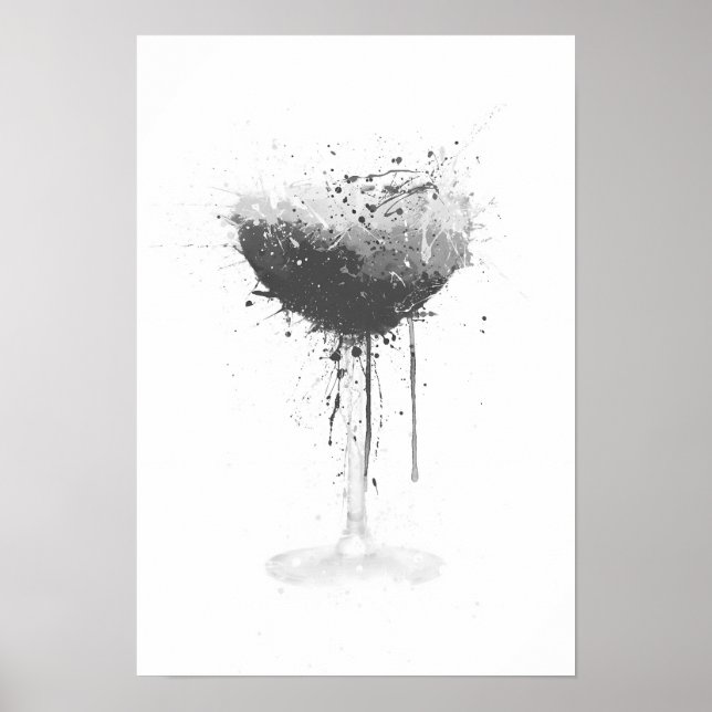 Espresso Martini Wall Art Print (Grey Edition)  Poster (Framsidan)