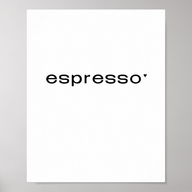Espresso - minimalistic typography poster (Framsidan)