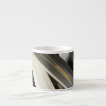 Espresso Mugg Abstrakt Art Black White Guld