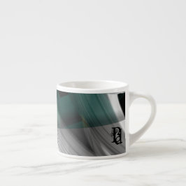 Espresso Mugg Abstrakt Konst Svart Vit Grön Espressomugg