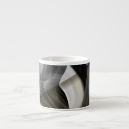 Espresso Mugg Abstrakt Konst Svart Vit Guld Espressomugg