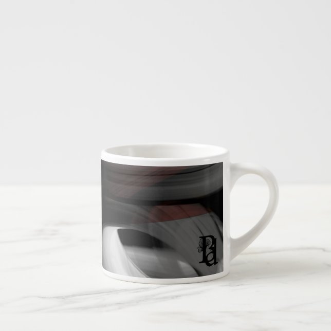 Espresso Mugg Abstrakt Konst Svart Vitt Puddra sig Espressomugg (Höger)