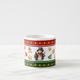 Espresso-mugg med snöman och julgodis espressomugg