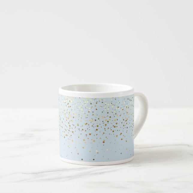 Espresso Mugg-Petite Golden Stars-Blue Espressomugg (Framsida höger)