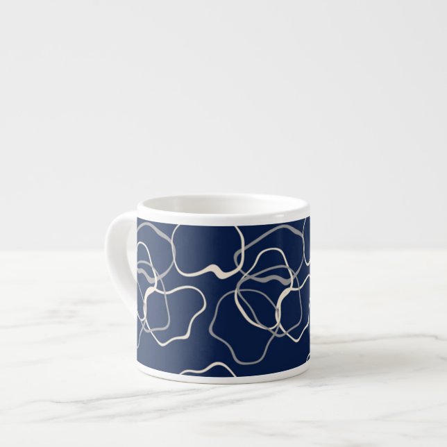 Espresso mugg vågigt mörk blått espressomugg (Framsida vänster)