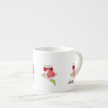 Espresso Mugg: Vin Glasögon med Vild Flowers